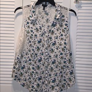 Jessica Simpson floral collared lace shirt
